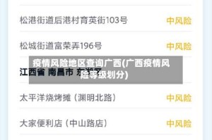 疫情风险地区查询广西(广西疫情风险等级划分)