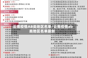 云南疫情AB类地区名单/云南疫情ab类地区名单最新