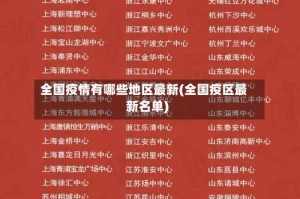 全国疫情有哪些地区最新(全国疫区最新名单)