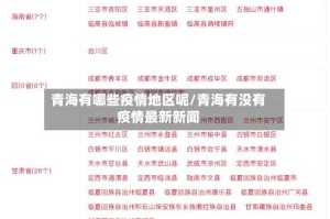 青海有哪些疫情地区呢/青海有没有疫情最新新闻