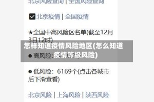 怎样知道疫情风险地区(怎么知道疫情等级风险)