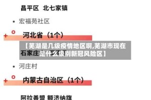 【芜湖是几级疫情地区啊,芜湖市现在是什么级别新冠风险区】
