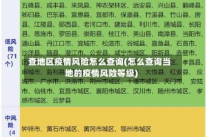 查地区疫情风险怎么查询(怎么查询当地的疫情风险等级)