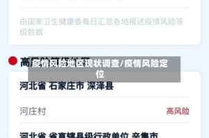 疫情风险地区现状调查/疫情风险定位