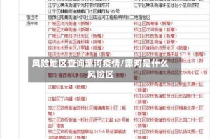 风险地区查询漯河疫情/漯河是什么风险区