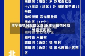 丰宁疫情风险地区查询(丰宁疫情风险地区查询表)