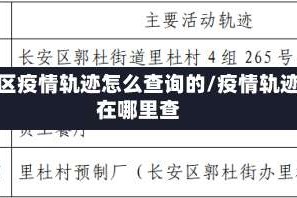 地区疫情轨迹怎么查询的/疫情轨迹在哪里查