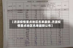 【济源疫情重点地区名单最新,济源疫情重点地区名单最新公布】