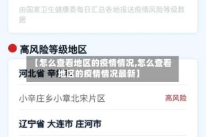 【怎么查看地区的疫情情况,怎么查看地区的疫情情况最新】
