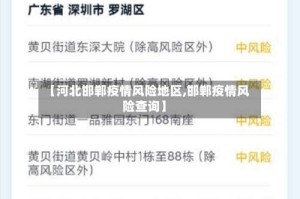 【河北邯郸疫情风险地区,邯郸疫情风险查询】