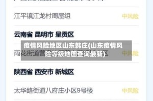 疫情风险地区山东韩庄(山东疫情风险等级地图查询最新)