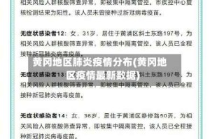 黄冈地区肺炎疫情分布(黄冈地区疫情最新数据)