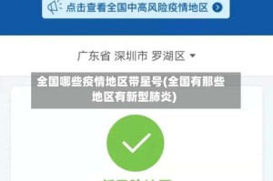 全国哪些疫情地区带星号(全国有那些地区有新型肺炎)