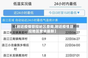 【附近疫情管控地区查询,附近疫情管控地区查询最新】