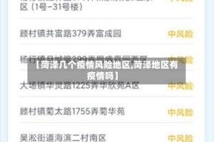 【菏泽几个疫情风险地区,菏泽地区有疫情吗】