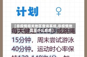 【非疫情相关地区查询系统,非疫情地区是什么意思】