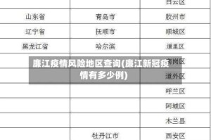 廉江疫情风险地区查询(廉江新冠疫情有多少例)
