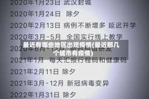 最近有哪些地区出现疫情(最近那几个城市有疫情)