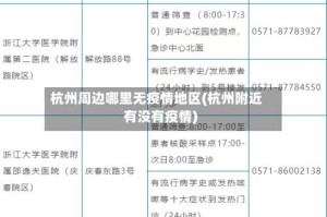 杭州周边哪里无疫情地区(杭州附近有没有疫情)