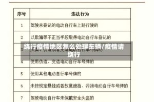 绕行疫情地区怎么处理车辆/疫情请绕行