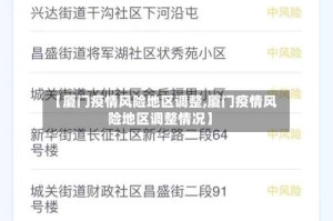 【厦门疫情风险地区调整,厦门疫情风险地区调整情况】