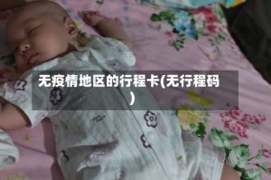 无疫情地区的行程卡(无行程码)