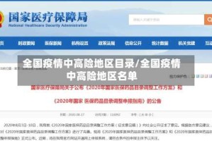 全国疫情中高险地区目录/全国疫情中高险地区名单