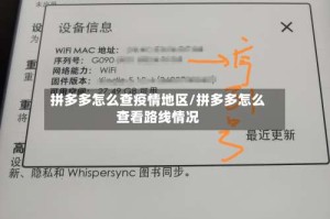 拼多多怎么查疫情地区/拼多多怎么查看路线情况