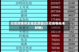 印尼疫情频发地区原因(印尼疫情尚未好转)