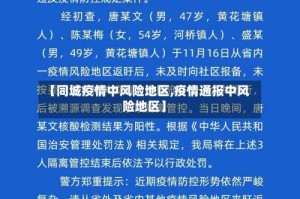 【同城疫情中风险地区,疫情通报中风险地区】