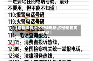 【疫情详情地区查询电话,疫情地区询问电话】