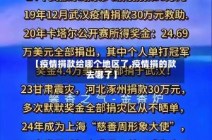 【疫情捐款给哪个地区了,疫情捐的款去哪了】