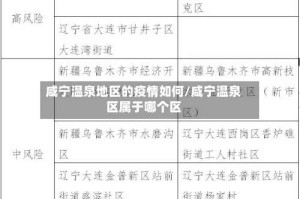 咸宁温泉地区的疫情如何/咸宁温泉区属于哪个区