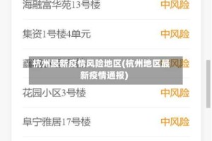 杭州最新疫情风险地区(杭州地区最新疫情通报)