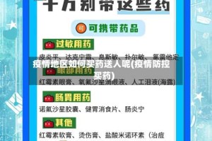 疫情地区如何买药送人呢(疫情防控买药)