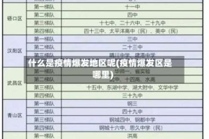 什么是疫情爆发地区呢(疫情爆发区是哪里)