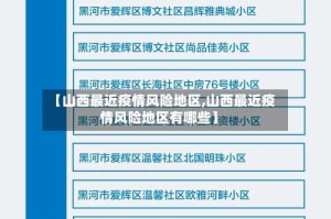 【山西最近疫情风险地区,山西最近疫情风险地区有哪些】
