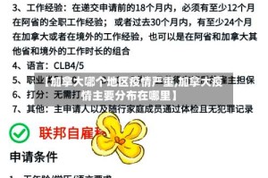 【加拿大哪个地区疫情严重,加拿大疫情主要分布在哪里】