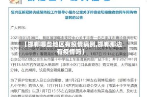 【邯郸哪些地区有疫情病例,邯郸那边有疫情吗】
