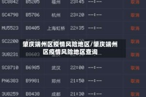肇庆端州区疫情风险地区/肇庆端州区疫情风险地区查询