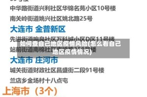 如何查自己地区疫情风险(怎么看自己地区疫情情况)