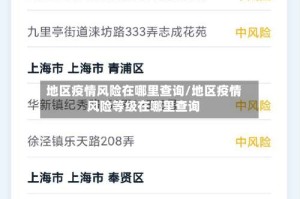 地区疫情风险在哪里查询/地区疫情风险等级在哪里查询