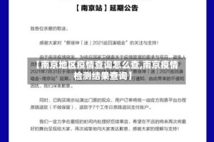 【南京地区疫情查询怎么查,南京疫情检测结果查询】