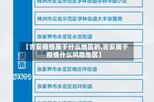 【吉安疫情属于什么地区的,吉安属于疫情什么风险地区】