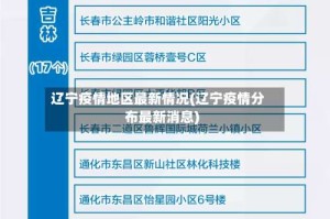 辽宁疫情地区最新情况(辽宁疫情分布最新消息)