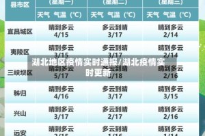 湖北地区疫情实时通报/湖北疫情实时更新