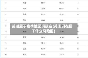芜湖属于疫情地区吗现在(芜湖现在属于什么风险区)