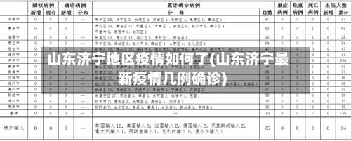 山东济宁地区疫情如何了(山东济宁最新疫情几例确诊)-第3张图片