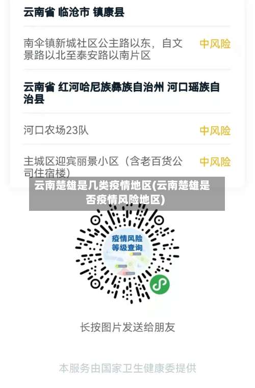 云南楚雄是几类疫情地区(云南楚雄是否疫情风险地区)-第1张图片