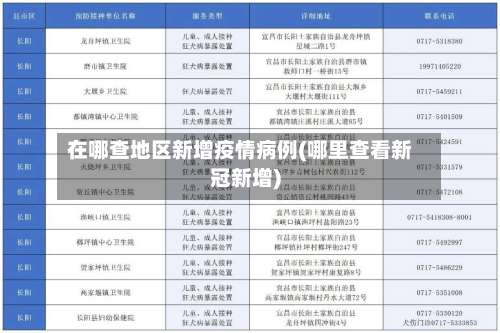 在哪查地区新增疫情病例(哪里查看新冠新增)-第2张图片